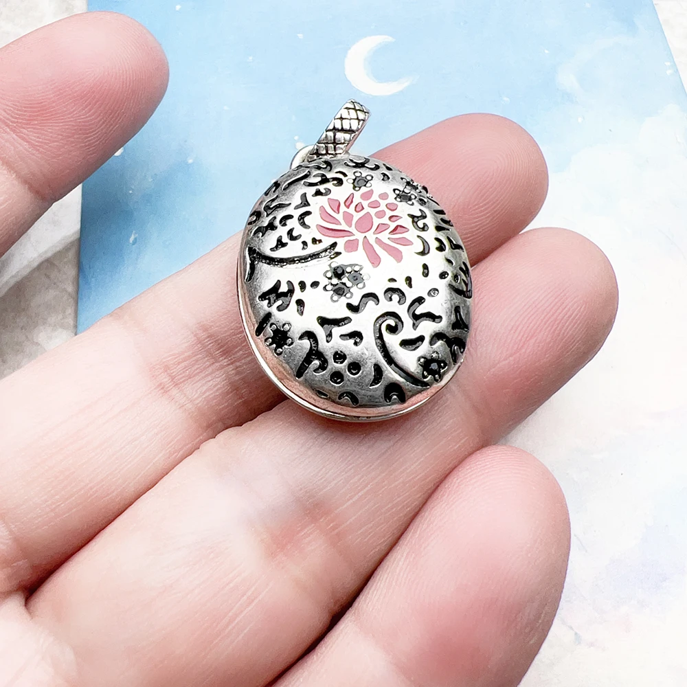 Pendant Red Rose Locket Summer Brand New Fine Jewelry Europe 925 Sterling Silver Romanitc Gift For Women
