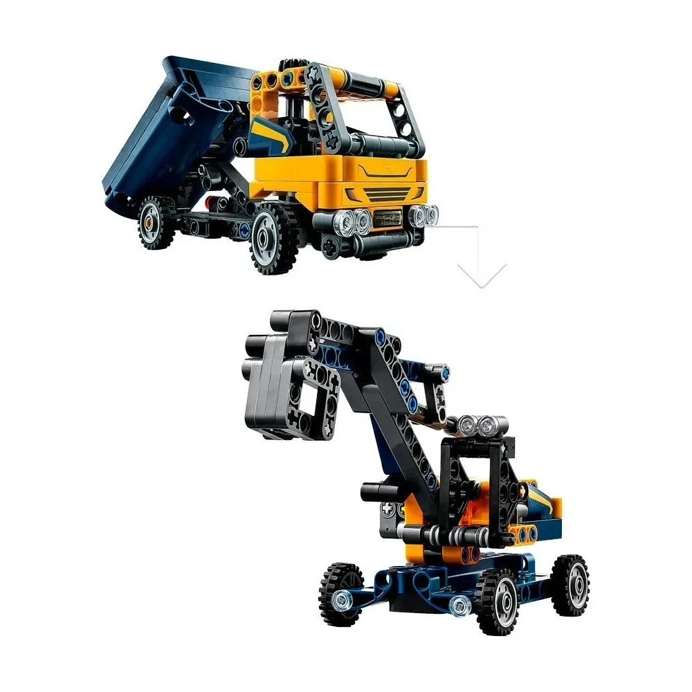 MINISO technische dumptruck 2-in-1 bouwstenen set, technisch speelgoed, bouwbaar bouwvoertuig of graafmachine graafmachine model