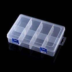 Caja transparente con compartimento para tornillos, organizador 8 rejillas, cajas almacenamiento herramientas, envío