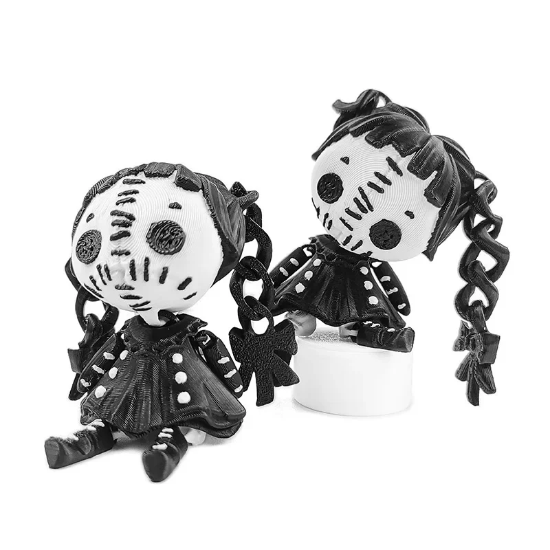 Creative 3D Printing Gothic Style Double Ponytail Girl Halloween Alice Demon Doll Model Halloween Decoration & Gifts