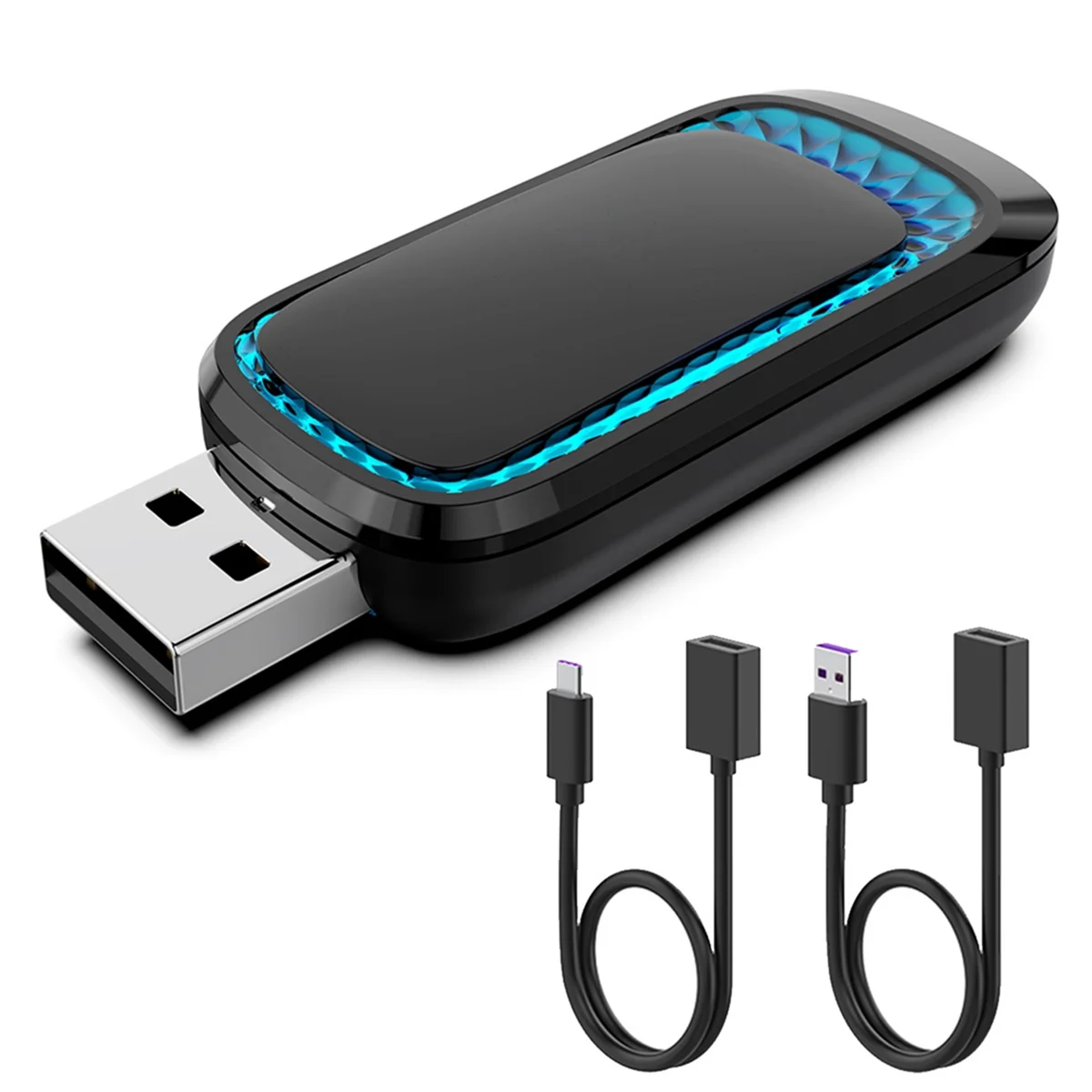 COTS-tWireless Carplay Adapter and Android Auto Wireless Adapter with Ambient Light, CarPlay Adapter for IOS 10+ & Android