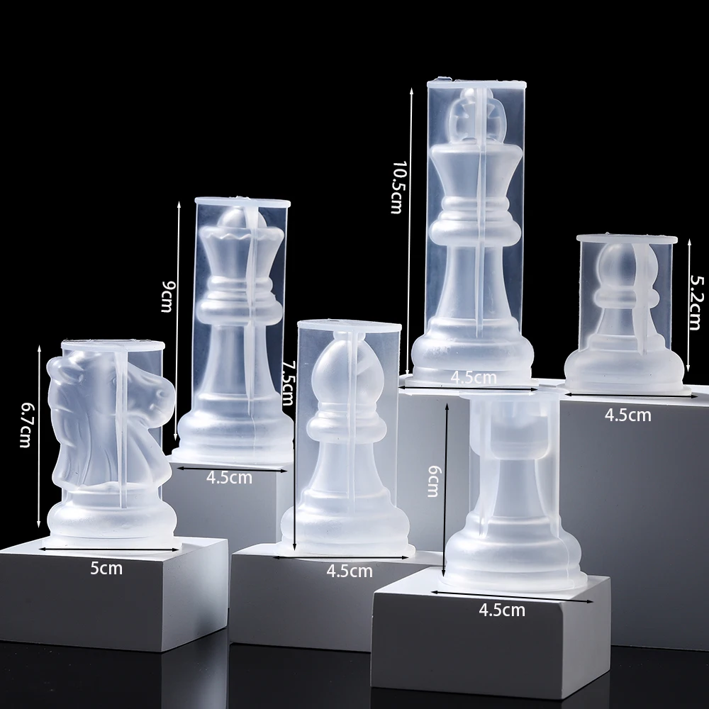 Simpls Schachfiguren-Silikonform Für Harzguss – 16-teiliges Set Zum Selbermachen Von Kristall-Schach, Tolles Geschenk Für Schachfans