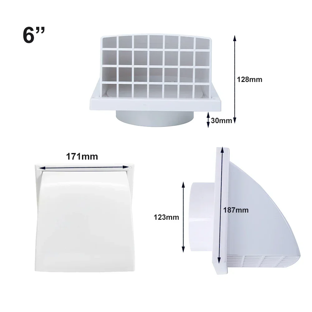 Filter Toilets Duct Air Outlet Exhaust Hood Exterior Wall Ventilation Grille Filter Flange High Quality ABS Plastic