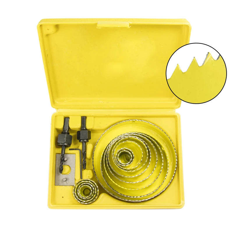 Juego de brocas para sierras de Copa, juego de brocas para cortar madera y Metal, 19-127mm, para carpintería