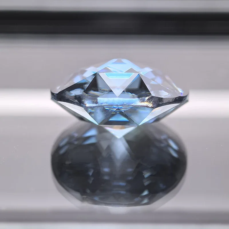 Moissanite Round Shape Double Faced Rose Cut Royal Blue Color Charm Beads for DIY Jewelry Making Materials with GRA Certificate