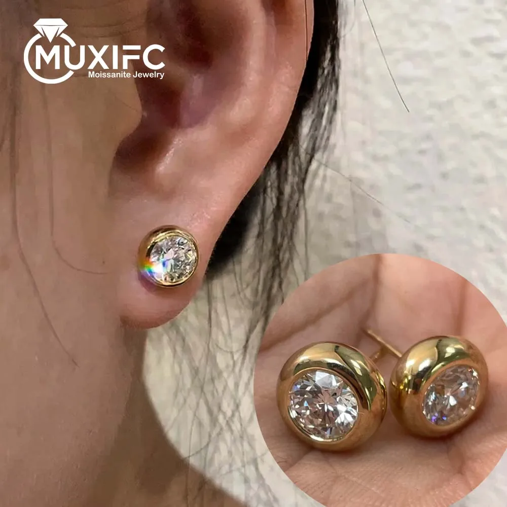 

MUXIFC 1/2 CT 6,5 мм серьги-гвоздики с пузырьками из муассанита для женщин, сверкающие свадебные серьги из стерлингового серебра 925 пробы, ювелирные изделия, серьги-гвоздики