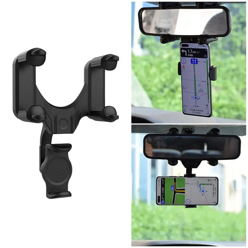 360Rotatable And Retractable Car Phone Holder Rotatable And Retractable Car Phone Holder Car Rearview Mirror Bracket 4-claw