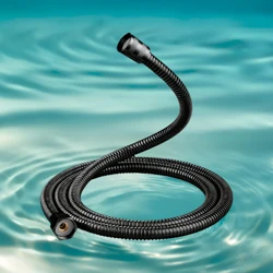 1pc Black Stainless Steel Shower Hose, Universal G 1/2