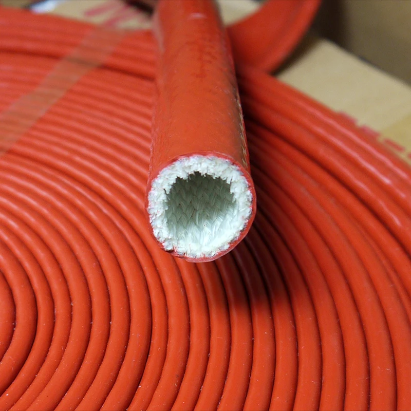 Tube en Fiber de verre résistant aux hautes températures, revêtement en résine de Silicone, manchon ignifuge tressé, gaine ignifuge