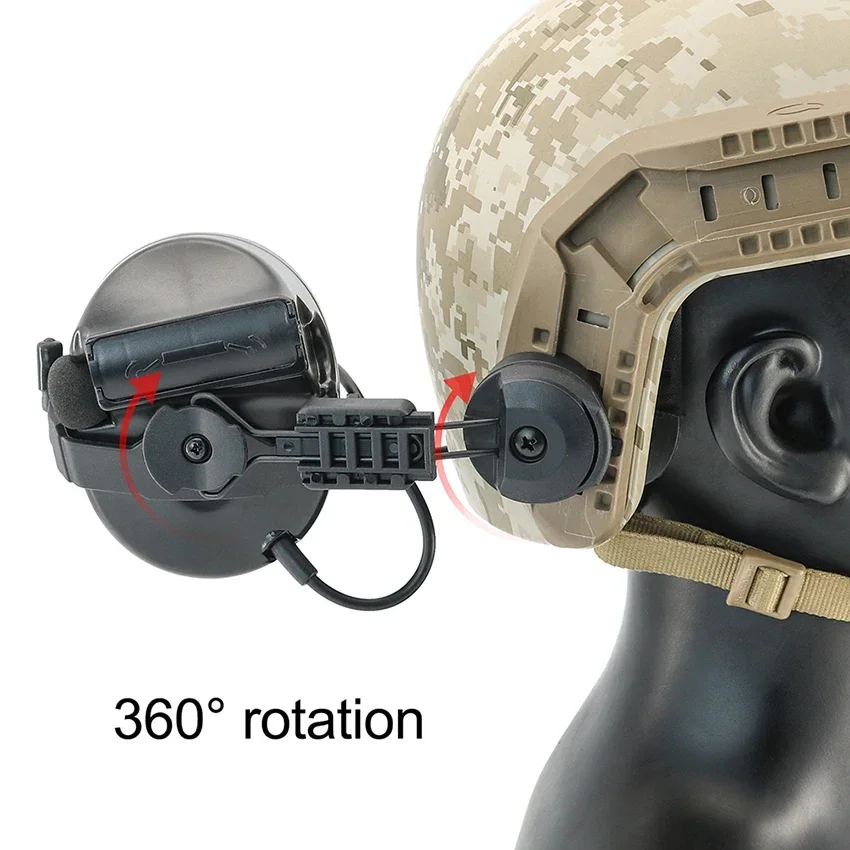 Новый кронштейн для тактической гарнитуры (крепление сверху или боковой шлема) для гарнитур для стрельбы PELTO COMTA, охотничьи наушники для страйкбола