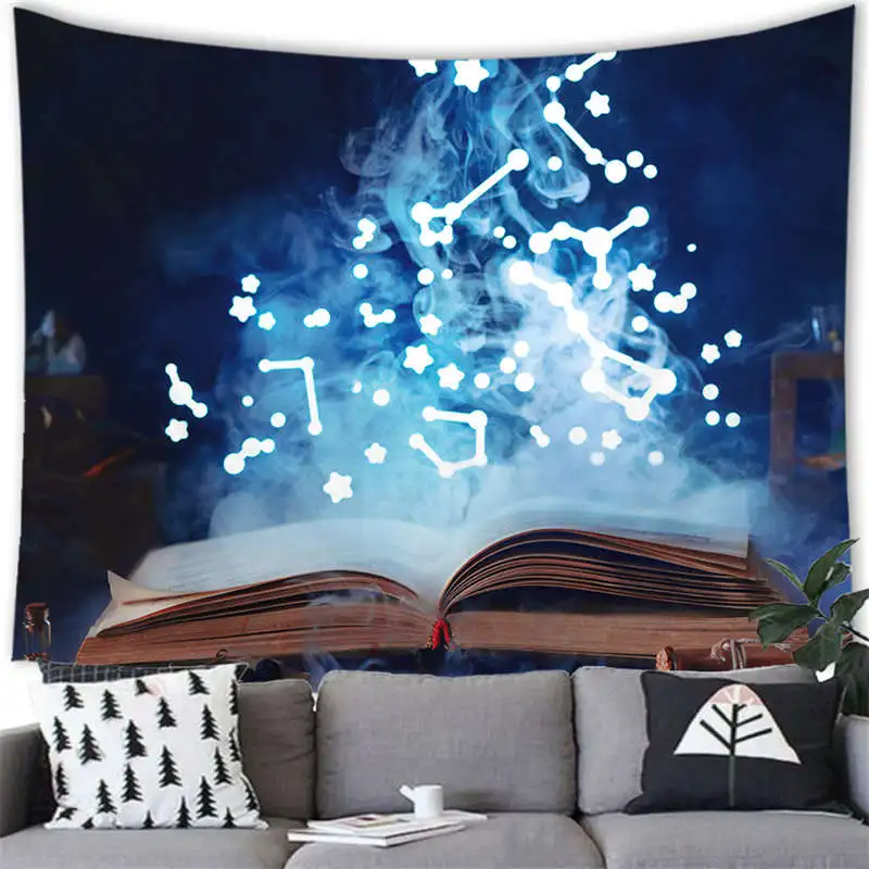 Creative Book Imagination Tapestry Wall Hanging Magic Book Tapestry Home Room Bedroom Living Room Decorations Background Wall