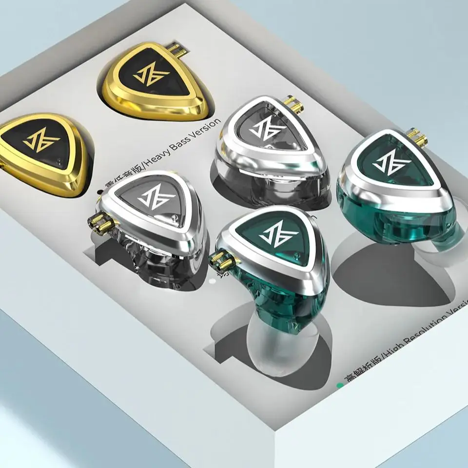 سماعات أذن KZ EDA Dynamic Driver HiFi داخل الأذن باس/متوسط/عالية التردد ثلاثة سماعات سلكية للضبط مع كابل ترقية سماعة رأس IEM