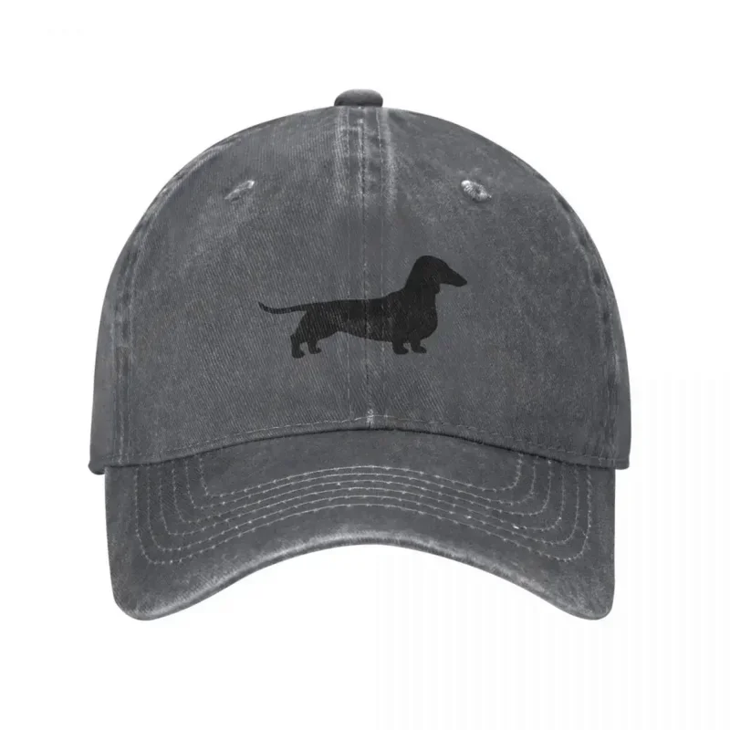 Badger Dog Dog Silhouette(s) Smooth Coated Wiener Dog Baseball Caps Denim Hats Casquette Hip Hop Baseball Cowboy Hat for Unisex