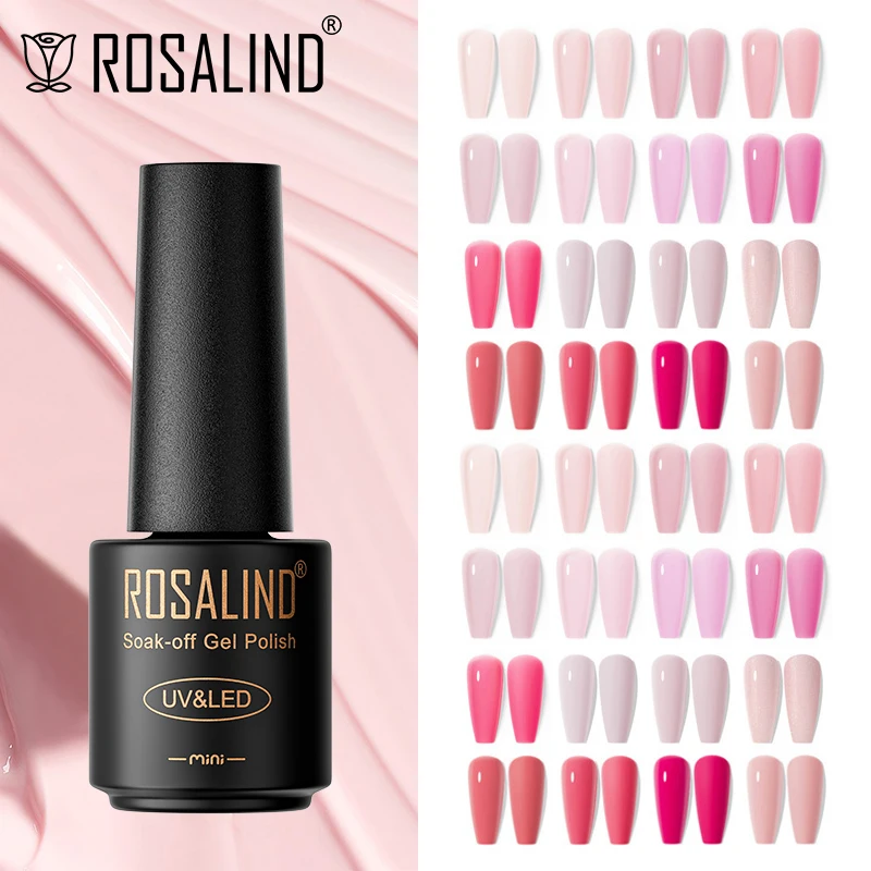 

ROSALIND MINI Nail Gel Polish Shiny Hybrid Varnish Semi Permanent Colorful Nail Art Rubber Base Matt Top Coat Gel Nail Polish