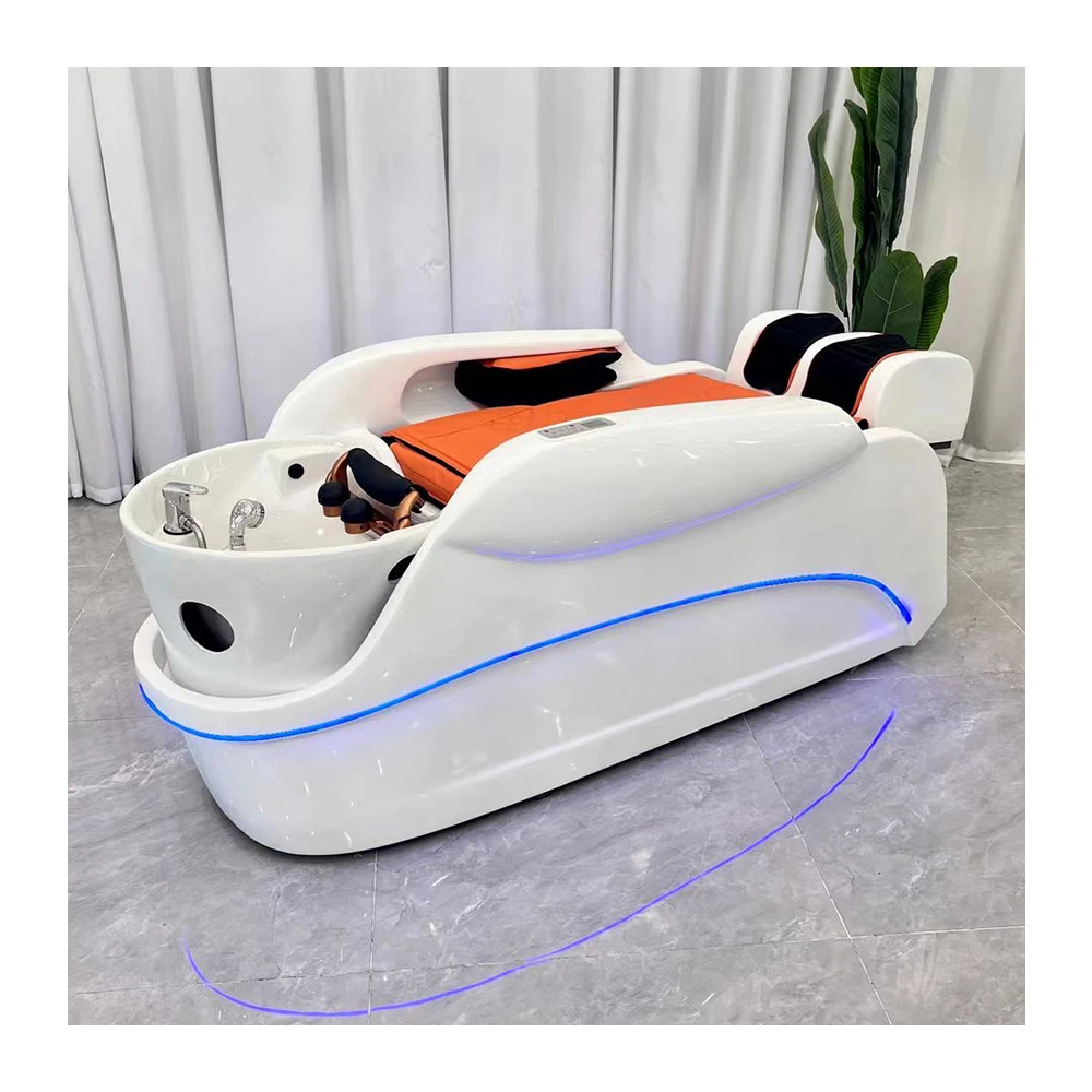 Modern luxury electric massage table beauty salon full-lying massage bed with LED lights