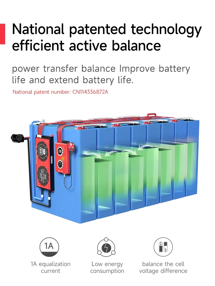 DALY BMS 1A Hardware Active Balance 4S 8S 13S 16S 12V 24V 48V 60V For Lifepo4 Li-ion Battery 18650 21700 Ebike EV