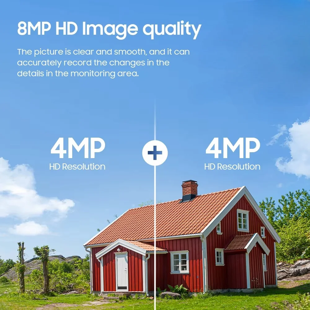 Solar-4G-Kamera für den Außenbereich, kabellos, 8 MP, Dual-Screen-Sicherheitsmonitor 360 ° Vorschau PIR Auto Tracking Smart Home Drahtlose CCTV-Kamera – Detail 9