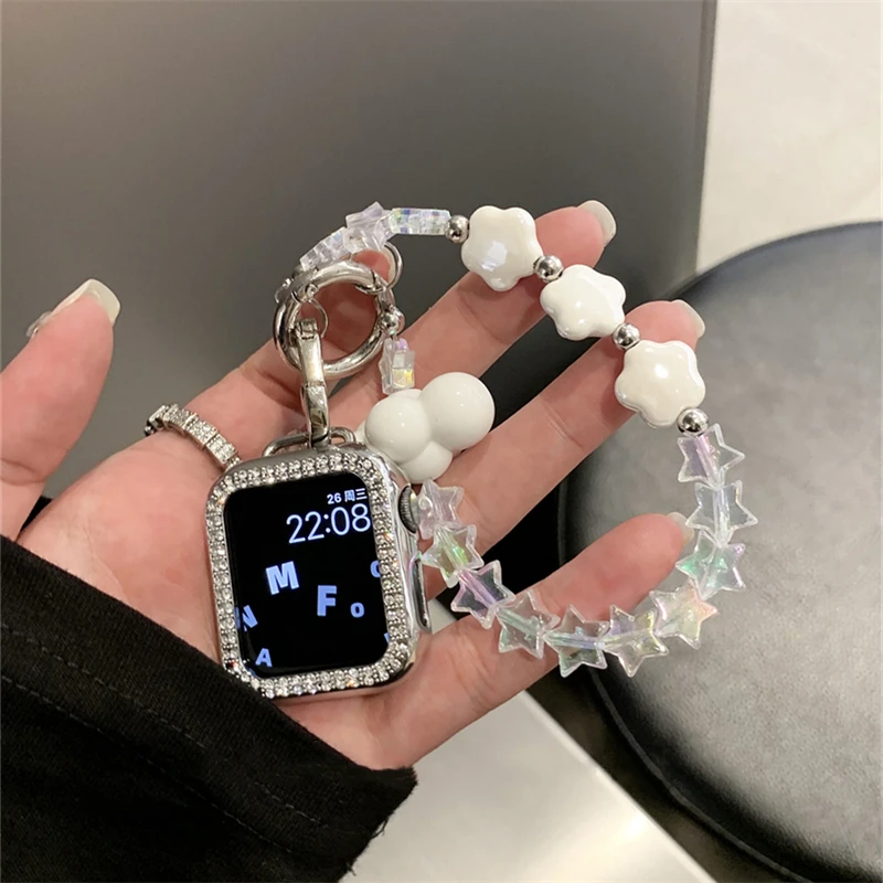 Original Creative Diamand Star Pendant Chain Bracelet For Apple Watch 49mm 41mm 38mm 40mm Wristband For iWatch 8 7 6 SE 5 4 3 2