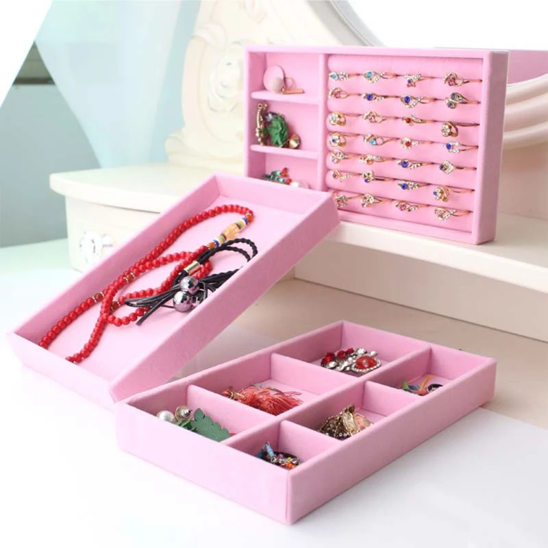 

Jewelry Tray Stackable Jewelry Drawer Organiser Tray Earrings Ring Necklace Bracelet Display Showcase