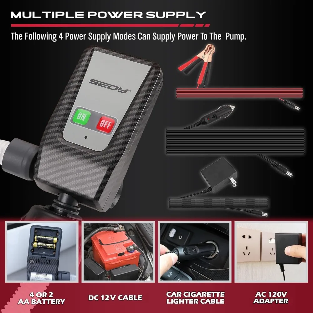 Fuel Transfer Pump Battery Powered - Auto-Stop Sensor, 51“ Hose Transfer Pump with Tank Adapters Portable Liquid Pump