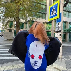 Deeptown Y2k Gothic Strick pullover Frauen Harajuku gedruckt übergroßen Pullover amerikanische Mode Herbst neue Streetwear Hip Hop