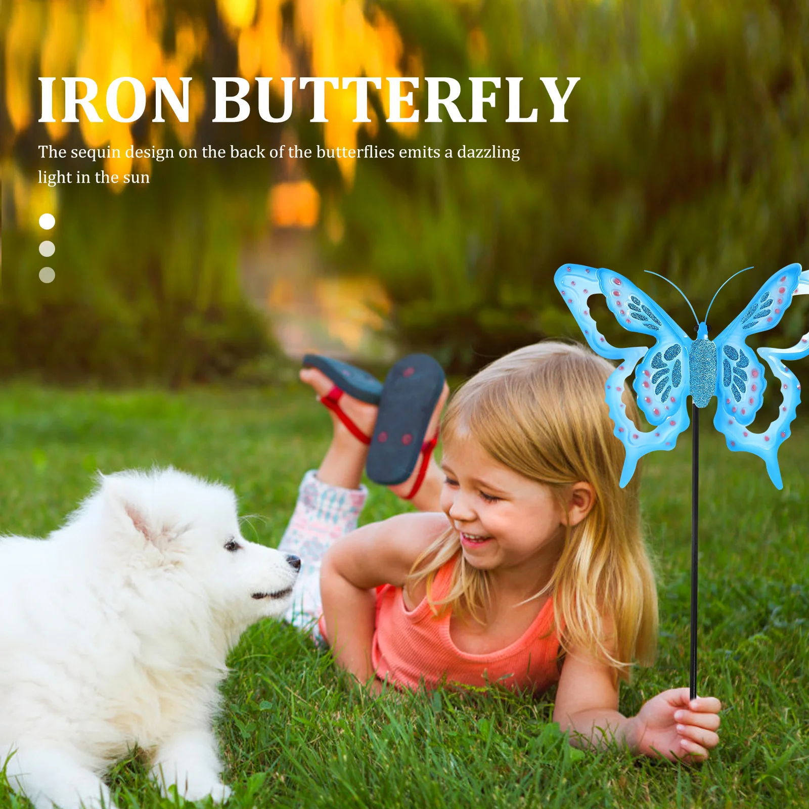 

1Pcs Iron Butterflies Decor Safe Durable Garden Stake Vivid Yard Adornment Creative Design Long Lasting Metal Ornament