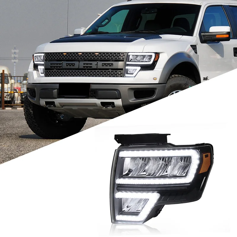 For Ford  F150 SVT RAPTOR 2008-2014 headlight assembly modified LED daytime running lights streamer turn signal headlights