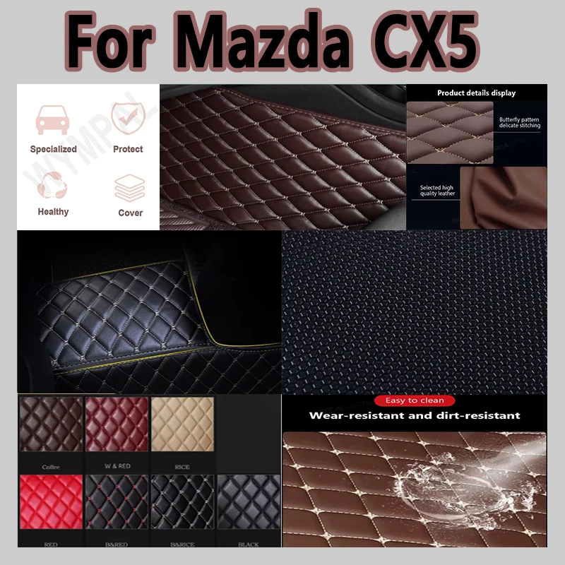 

Luxury Custom Made Leather Car Floor Mats For Mazda CX5 CX-5 2015 2016 Interior Details Auto Carpets Rugs Foot Pads Accessories