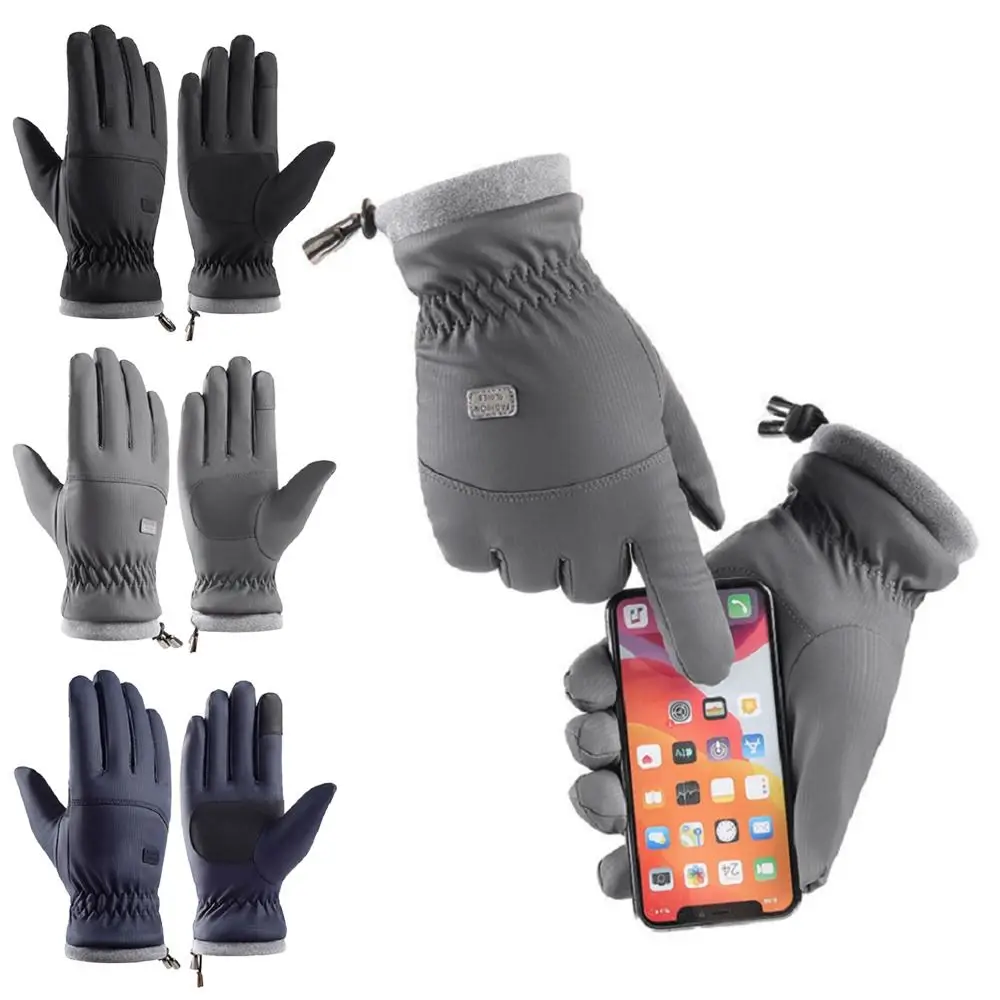 

New Fashion Outdoor Sport Fleece Men Gloves Furry Warm Mitts Full Finger Mittens Thick Plush