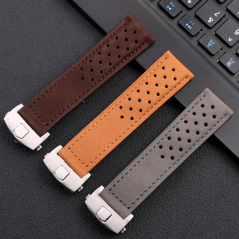 New Matte Cowhide Leather Watchband for TAG HEUER CARRERA Monaco Series Watch Strap Wristbelt Vintage Brown 20mm 22mm Bracelet