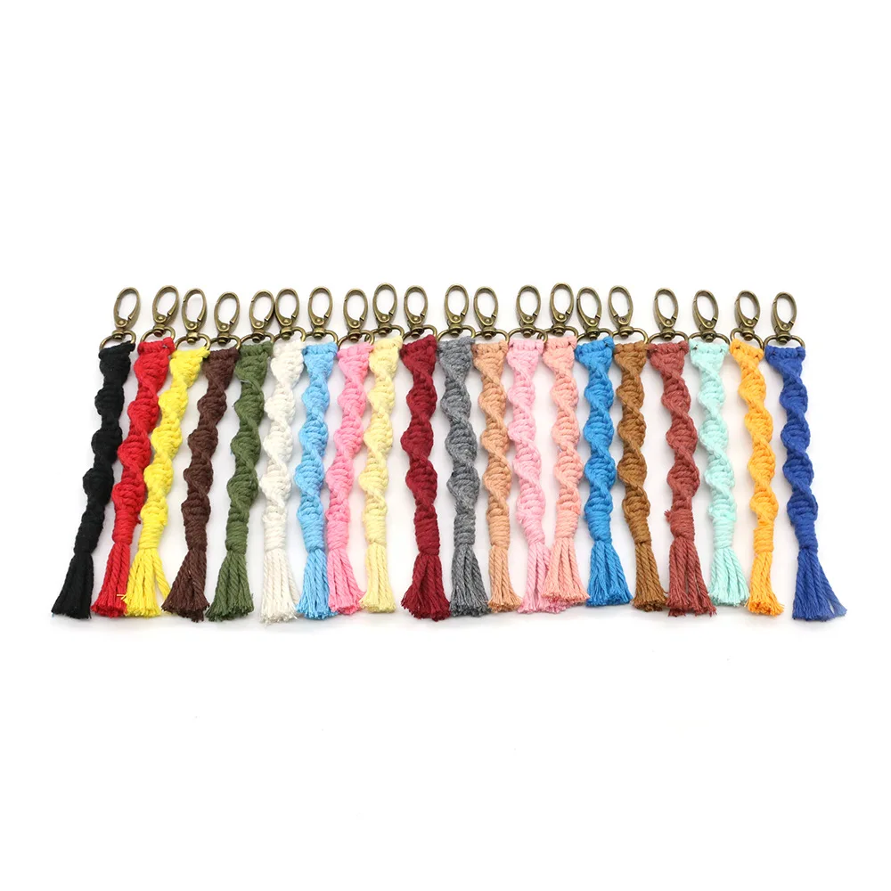 CX cotton rope keychain simple decorative key ring, bag color pendant