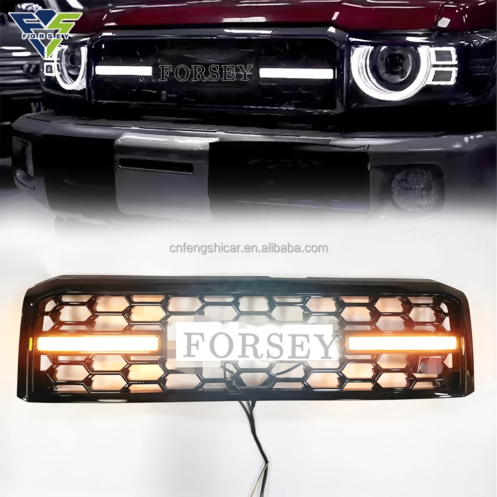 الشبكة الأمامية مع شبكات أضواء LED لسلسلة Landcruiser 70/75/76/79 2007-2016 شبكة المصد الأمامي Land Cruiser LC70