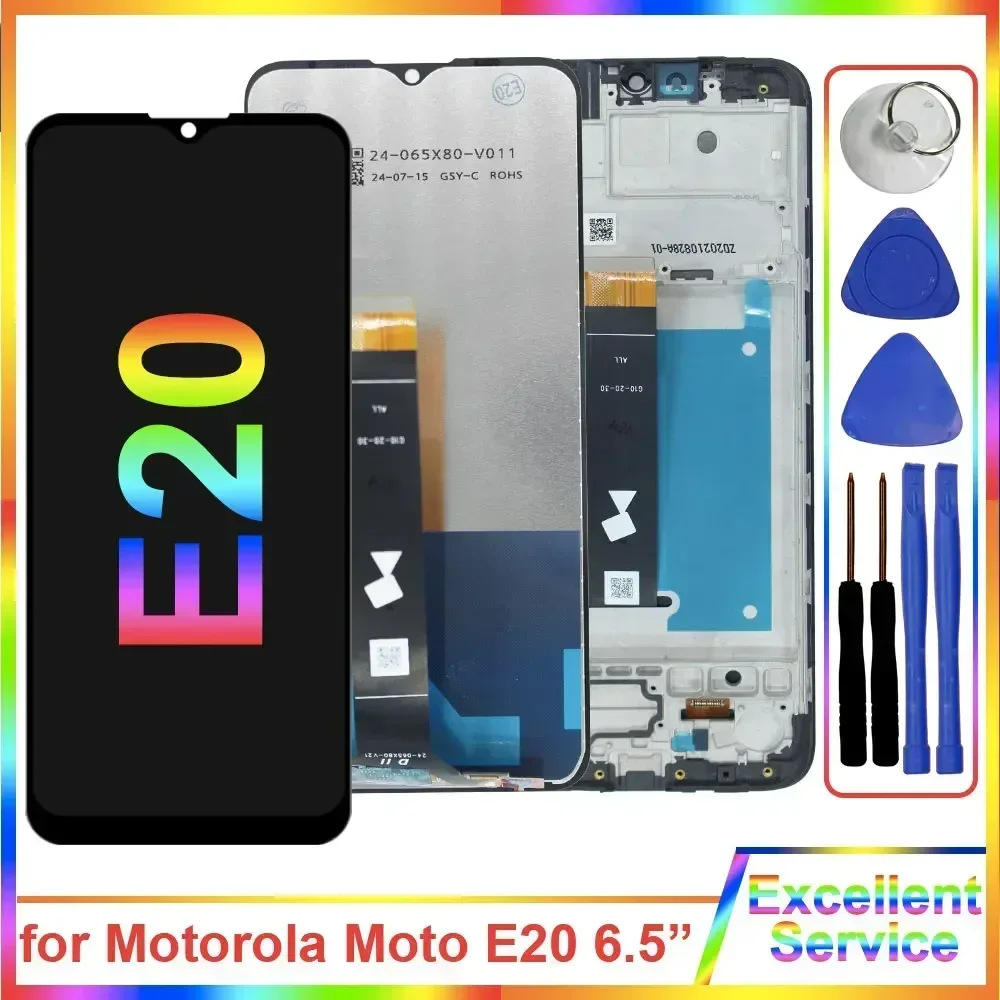 모토로라 모토 E20 XT2155 용 LCD 디스플레이 터치 스크린 디지타이저 교체, 모토로라 모토 E20 XT2155 XT2155-1, 6.5 인치 신제품