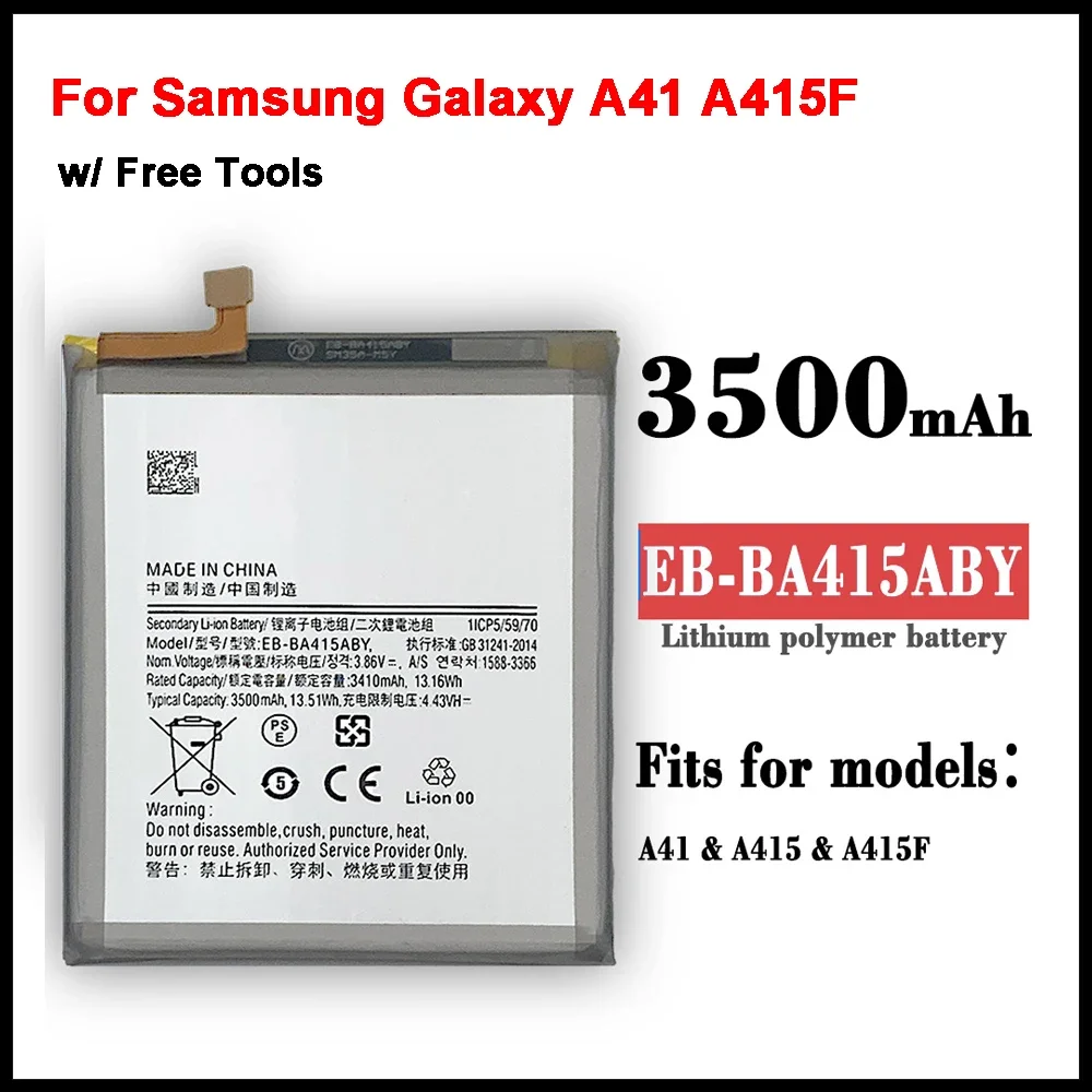 Replacement Battery For Samsung Galaxy A41 A415F EB-BA415ABY Rechargeable Phone Battery 3500mAh