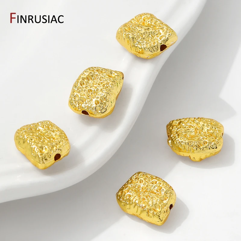 14K/18K Gold Plated Irregular Spacer Beads,Separator For Beads, Brass Beads For DIY Bracelets Jewelry Making Accessories