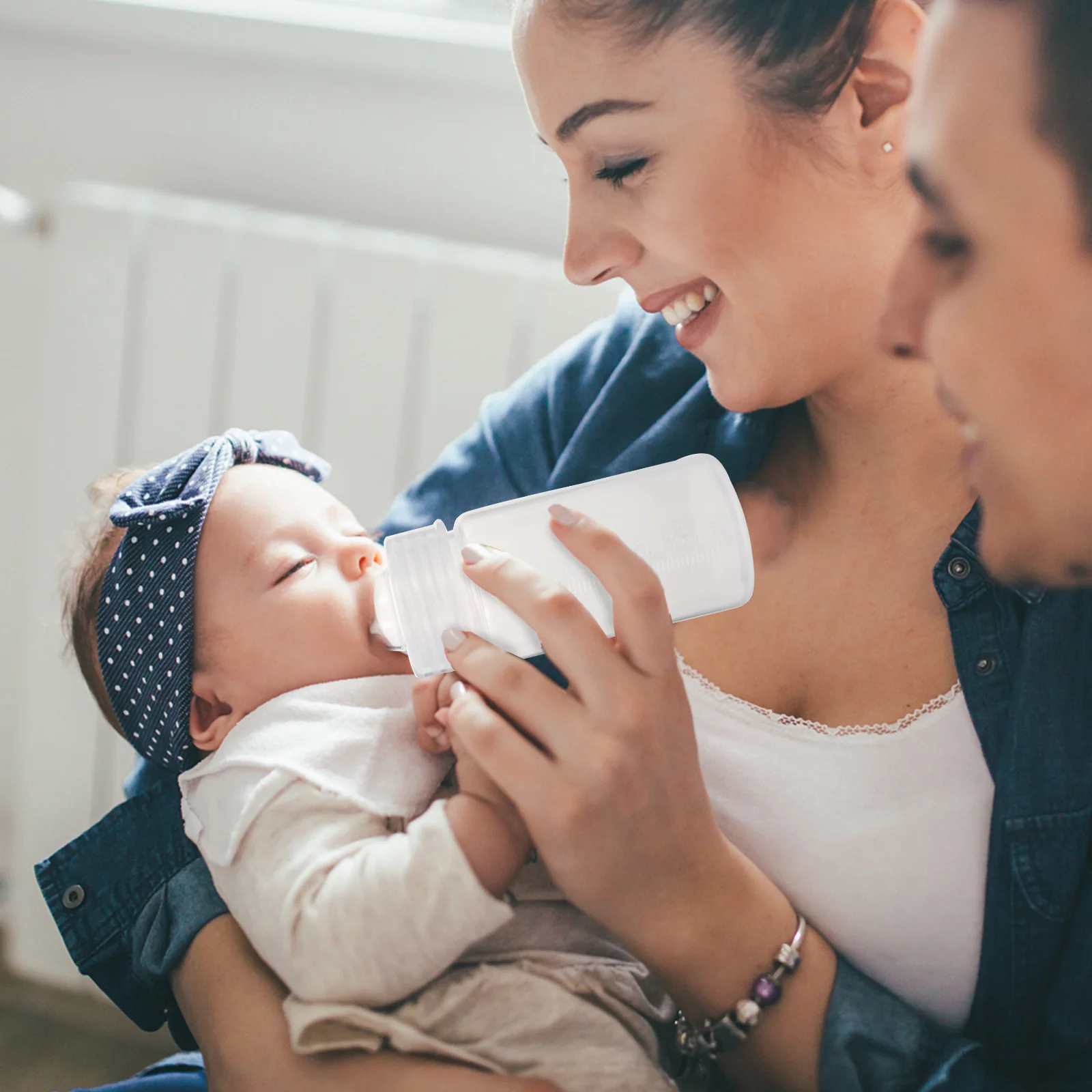 Biberon usa e getta da 5 pezzi Once-off Bottiglie di latte in polvere per bambini Plastica leggera per uso alimentare Polipropilene Pp Tettarella morbida per esterni