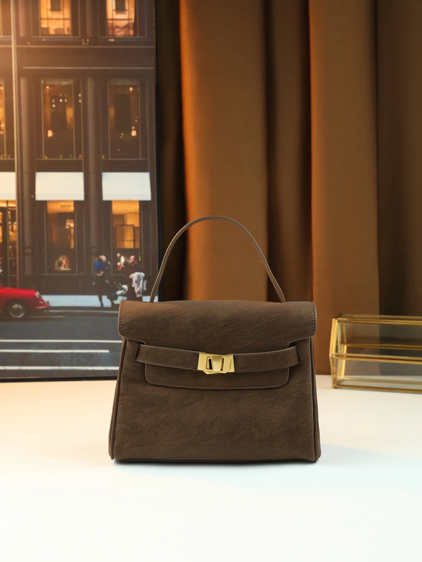 

Korean hot-selling new preppy style high-end women's bag niche design frosted small handbag