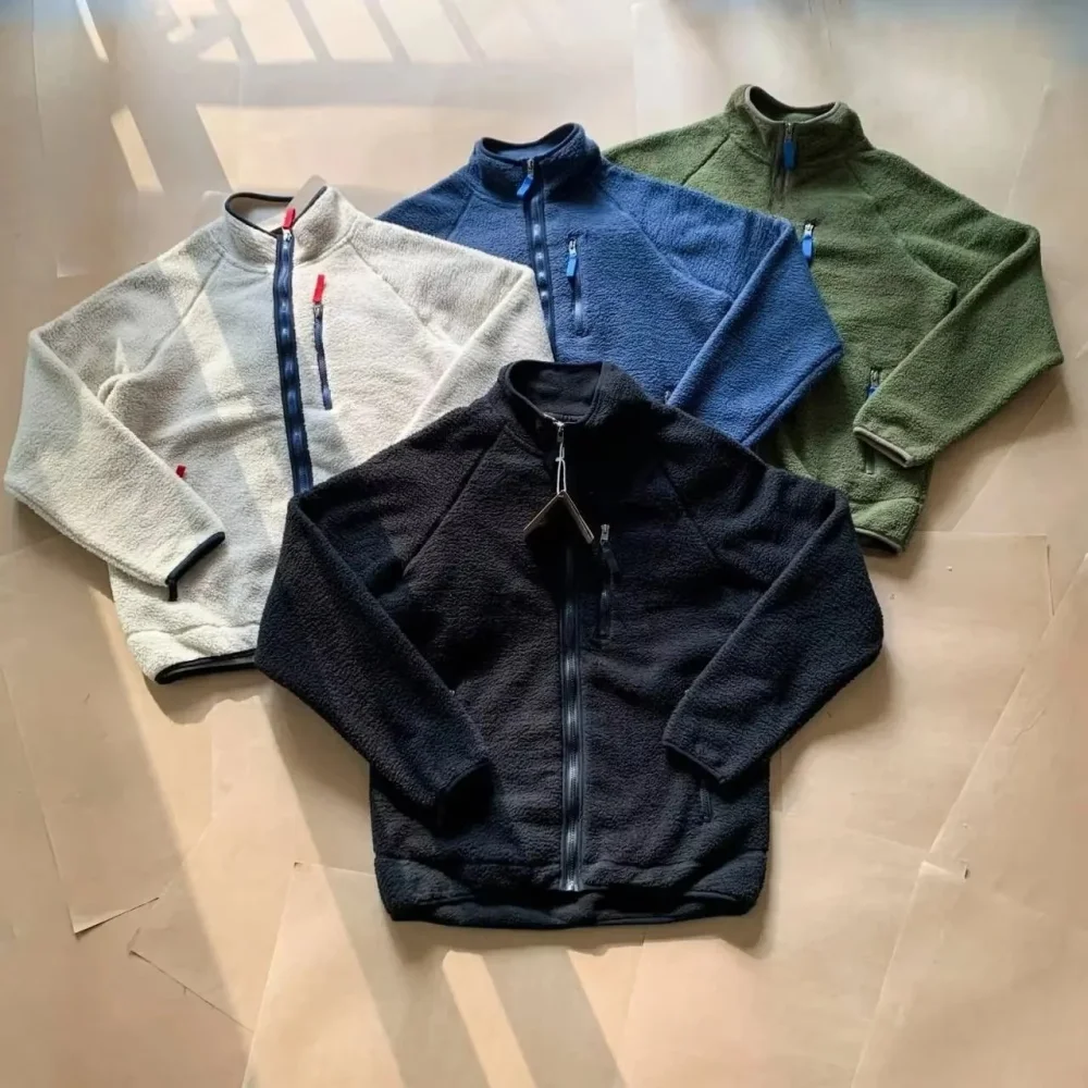 

2025 New High-quality Outdoor Patag Fleece Lamb Wool Men's Warm Cardigan Stand Collar Zipper Jacket Niche