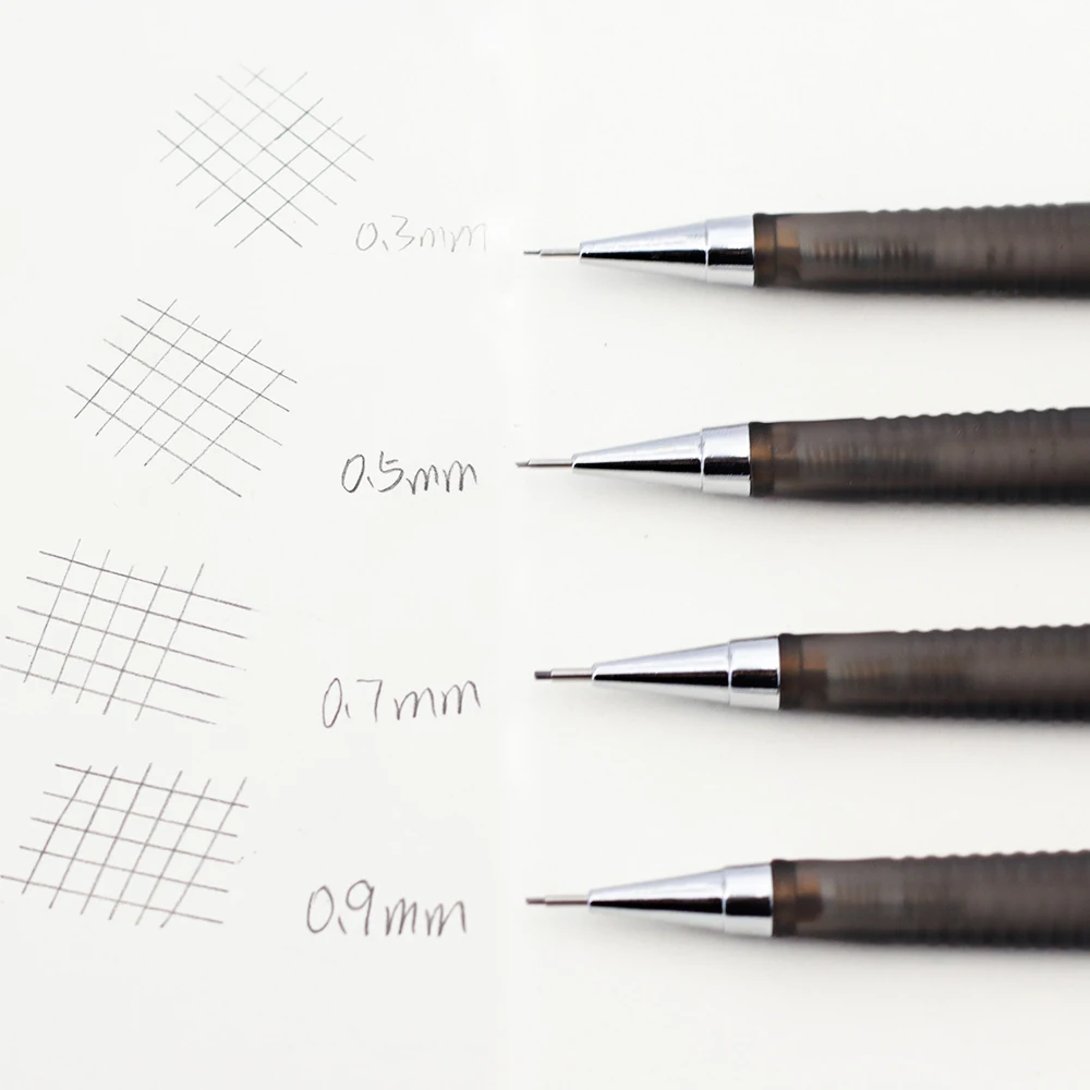 8pcs/set 0.3/0.5/0.7/0.9mm Mechanical Pencil Set with Built-in Eraser,Triangle Grip Automatic Pencil for School Writing Supplies