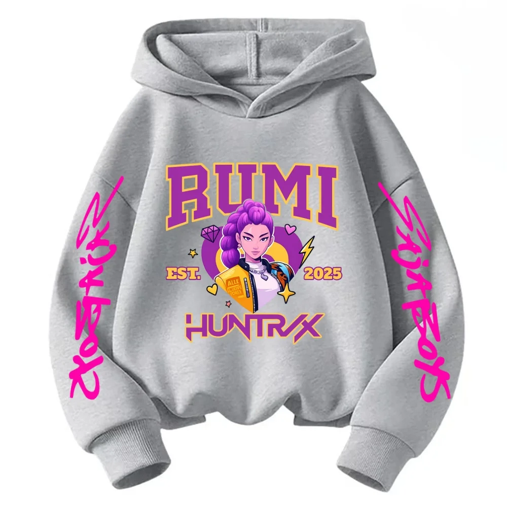 2025 KPop الشيطان هنتر الكرتون فتاة صبي مقنعين البلوز Kawaii الأطفال الكورية موجة قمة الموضة غير رسمية #4