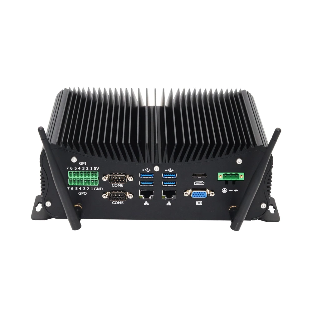 Embedded Fanless Industrial Computer Core i5-4278U i7-4500U 6x DB9 COM 8G DDR3 256G SSD HD VGA Dual i211 Network Commercial PC