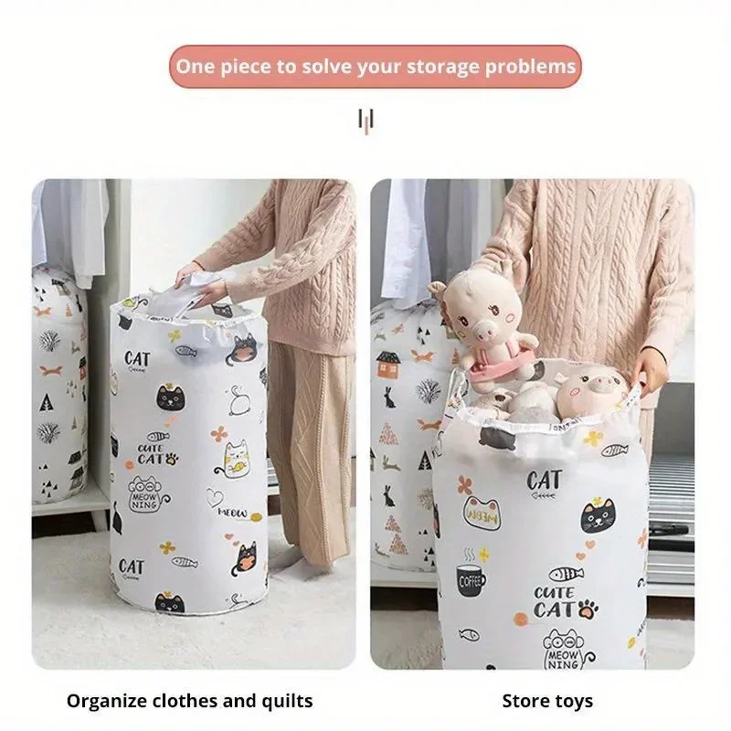 1pcs White Thicken Storage Bag Clothes Storage Box Travel Portable Storage Box Bag Clothes Blanket Baby Toy Container