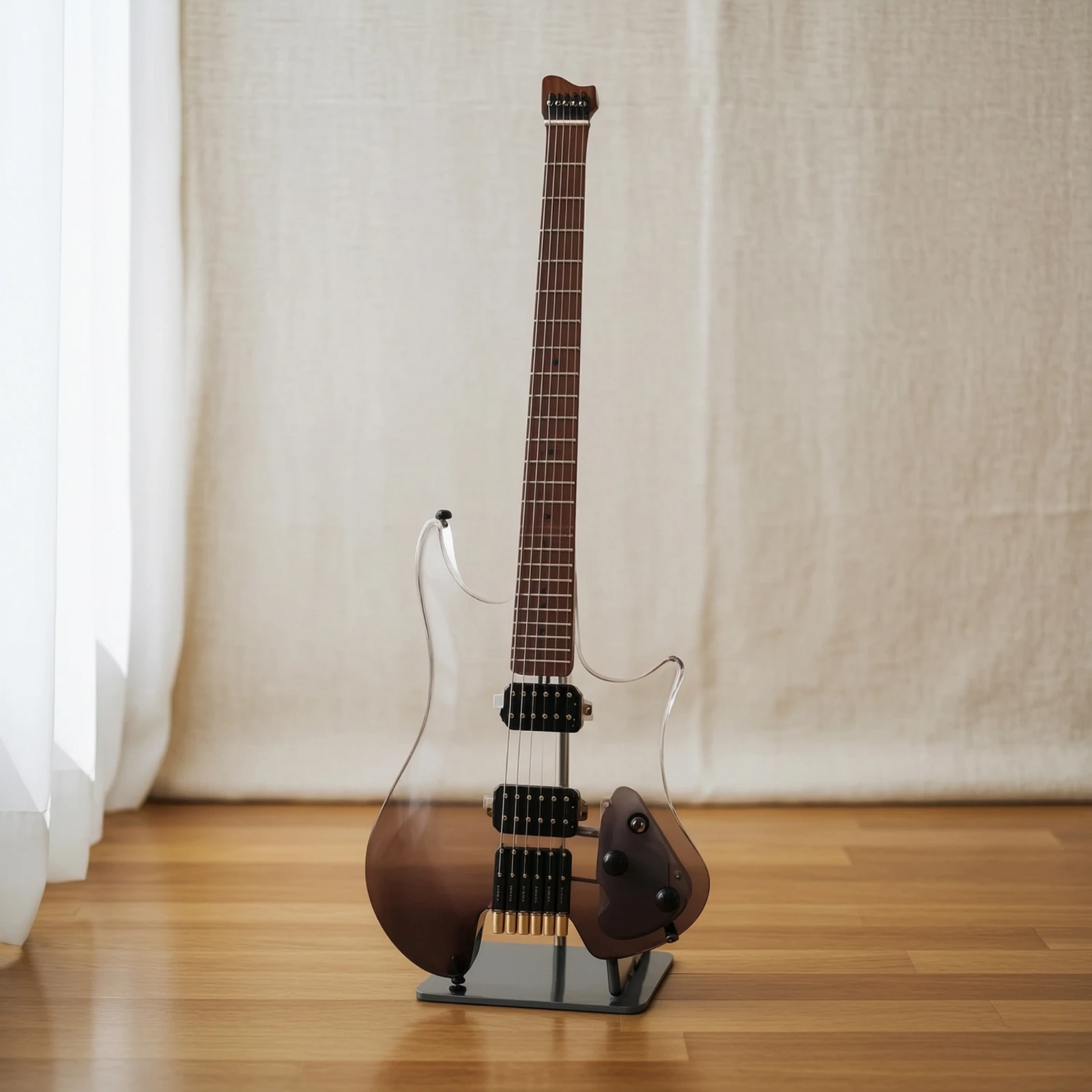 Electric Guitar Beginner - Guitarra elétrica sem cabeça, 24 trastes,