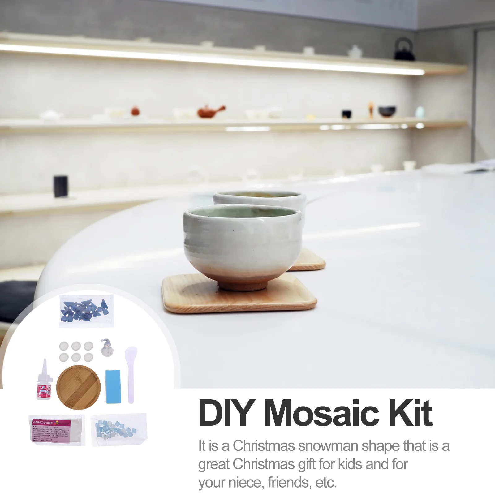 1 مجموعة جولة DIY فسيفساء كوستر كيت عيد الميلاد ثلج أداة للحرف اليدوية التعليم المبكر النشاط الوالدين اليدوية كوستر كيت #3