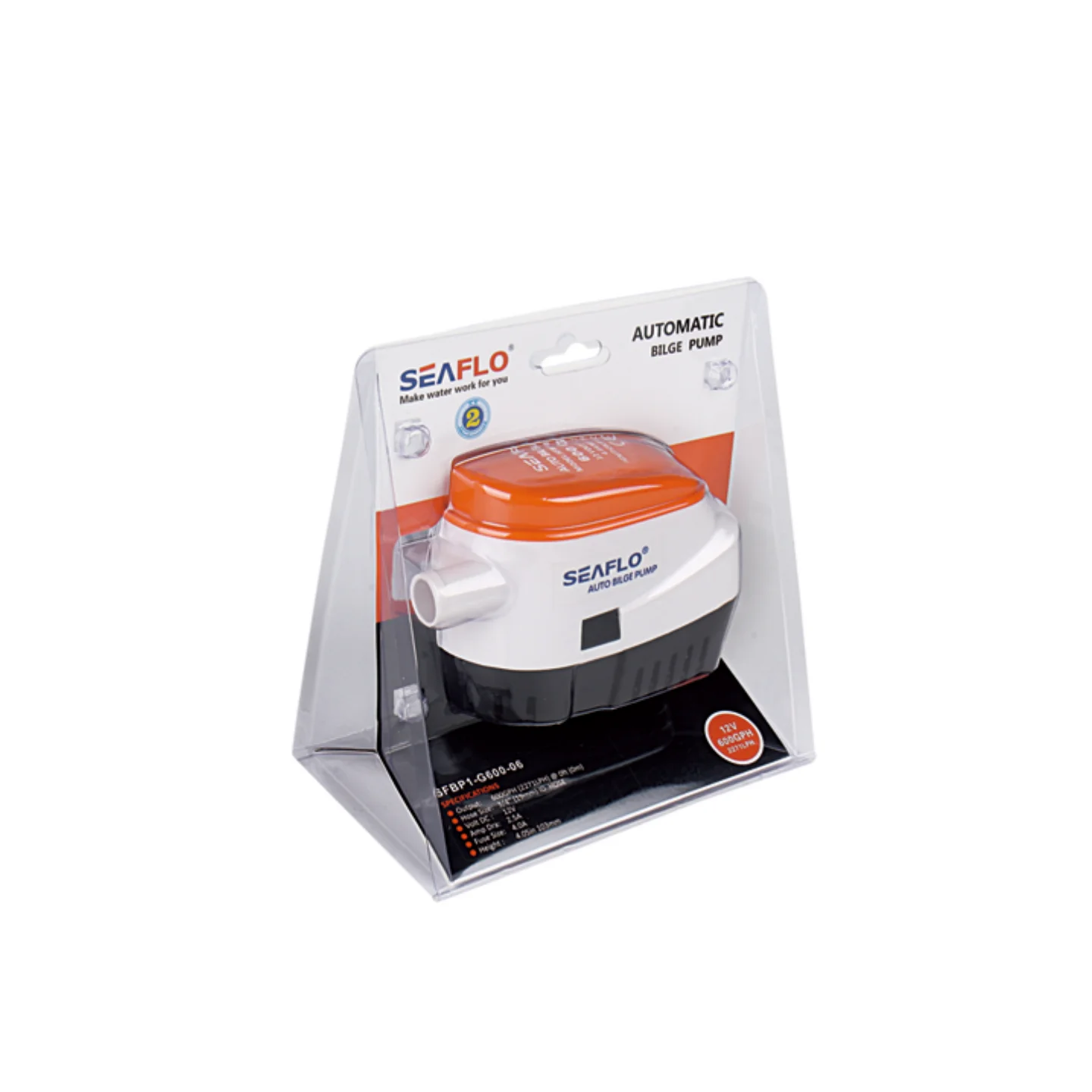مضخة نزح أوتوماتيكية من Seaflo 600GPH 12 فولت/24 فولت، مضخة مياه قارب غاطسة الكل في واحد مع مفتاح تعويم مدمج، للاستخدام البحري