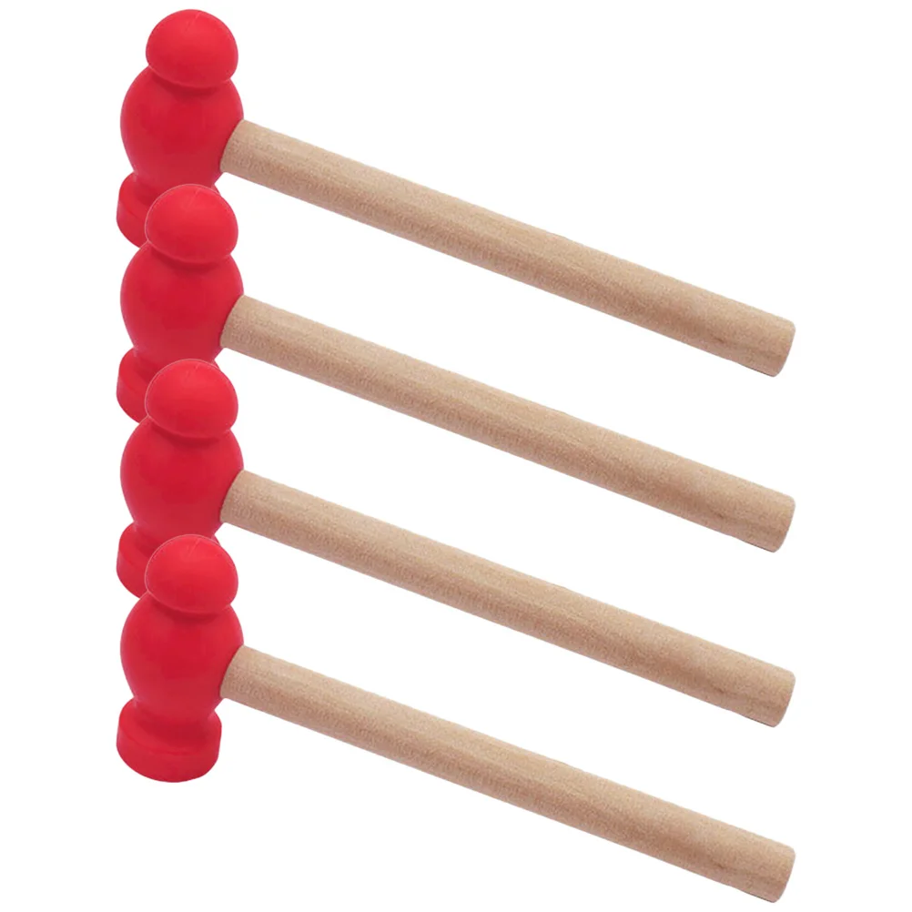 4 Pcs Toy Small Wooden Hammer Toddler Baby Children's Toys Kids Simulation Pounding Beating Gavel