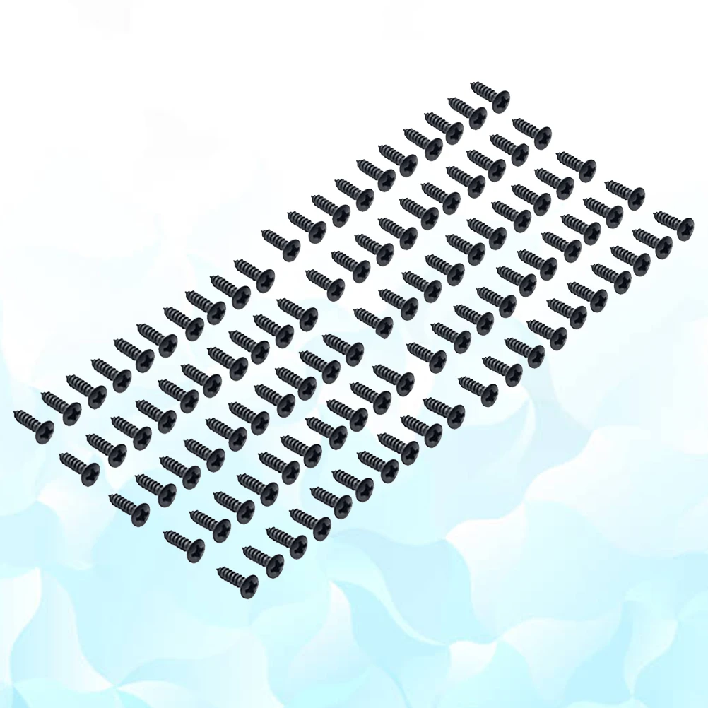 

100 Pcs Black Jack Cover Guarding Screw Screws Plate Bass Electric Guitar