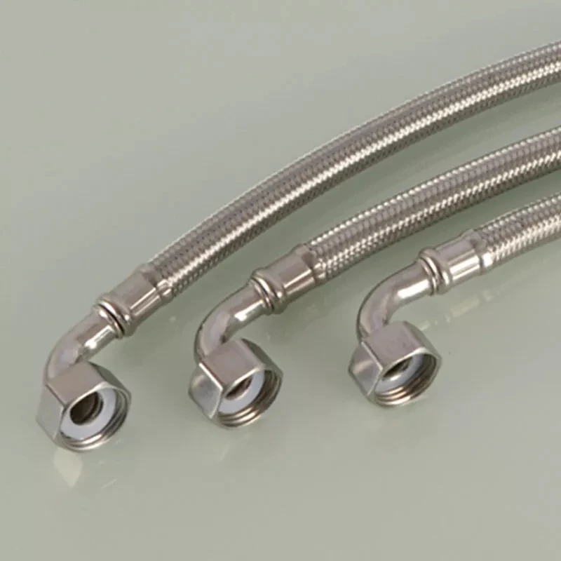 1/2 "BSP 一方関節エルボ 304 ステンレス鋼編組ホース給湯器蛇口温冷水入口パイプ 20CM-150CM