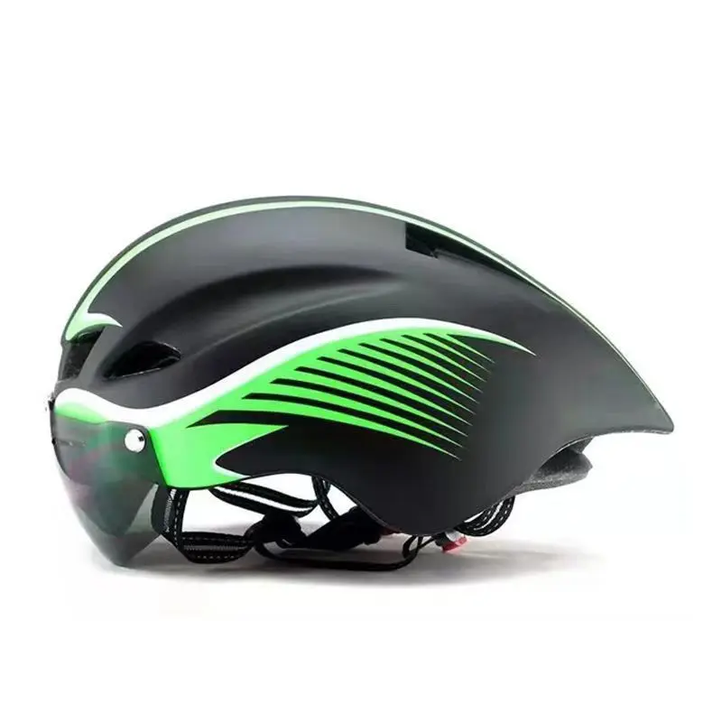 

Ultralight Aero TT Helmet, Unisex Road MTB Helmet, Magnetic Goggle Racing Downhill Cycling Helmet