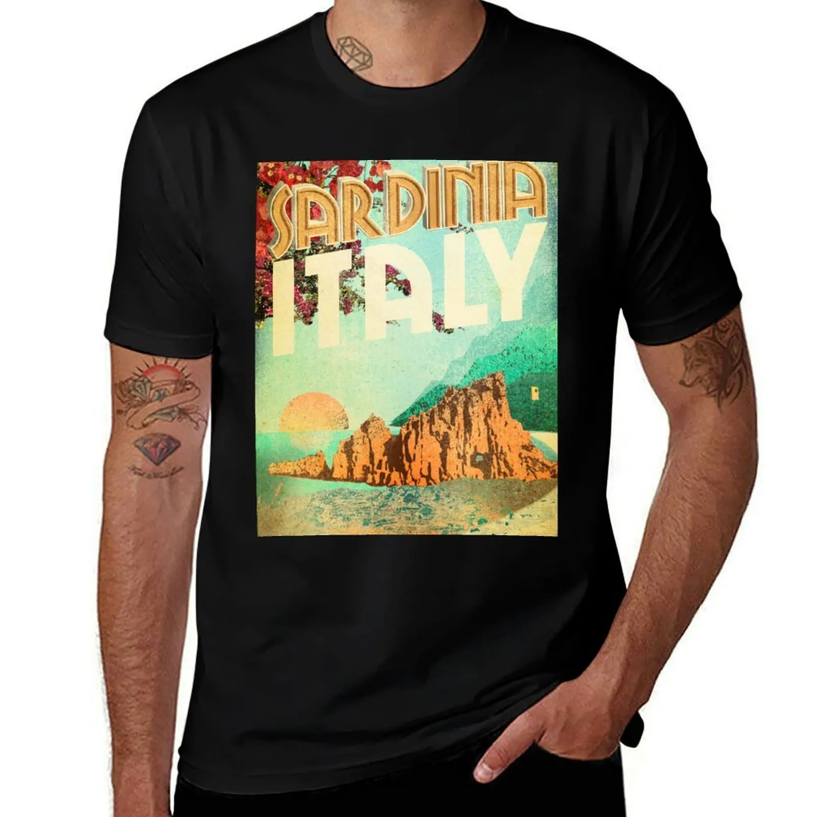 

Sardinia Italy T-Shirt plus size tops baggy shirts Man t-shirt plain men tshirt